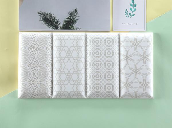 White Glossy Ceramic Wall Tiles 75x152mm for Kitchen Bathroom