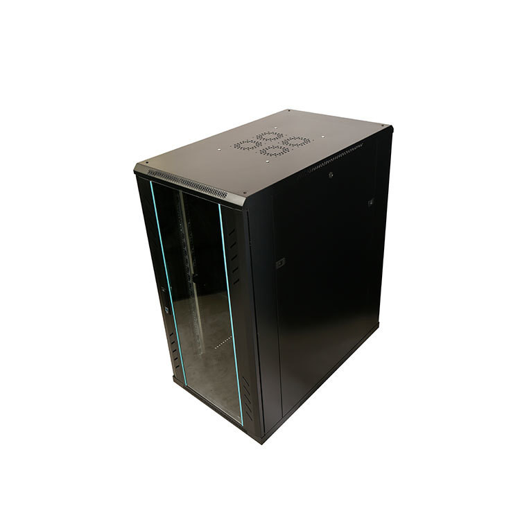 19 Inch Tempered Glass Door Server Rack with 600mm Width 1000mm Height and RAL7035 Colour