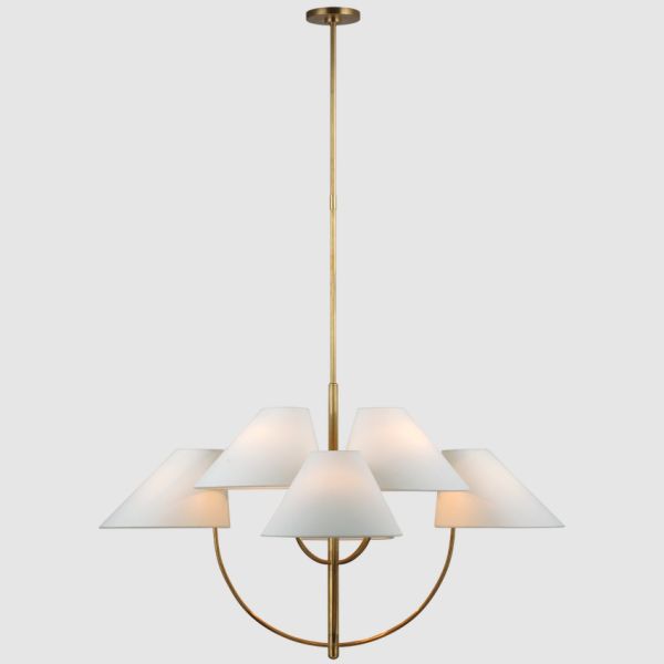 Modern Brass Crystal Chandelier Pendant Light with Adjustable Height Warm White 3500K and 5-Year Warranty