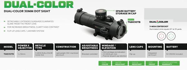 Résistant aux chocs noir rouge tactique d'OEM Airsoft Dot Sight 30mm