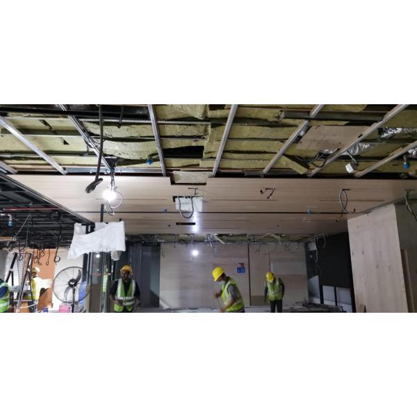 14/2mm Office Ceiling Tiles Hall Sound Absorbing Fireproof Grooved Acoustic Wall Panels
