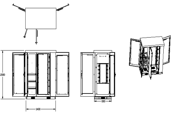 Двойные алюминиевые интегрированные на открытом воздухе датчики сигнала тревоги шкафа оборудования DDTE045-AL
