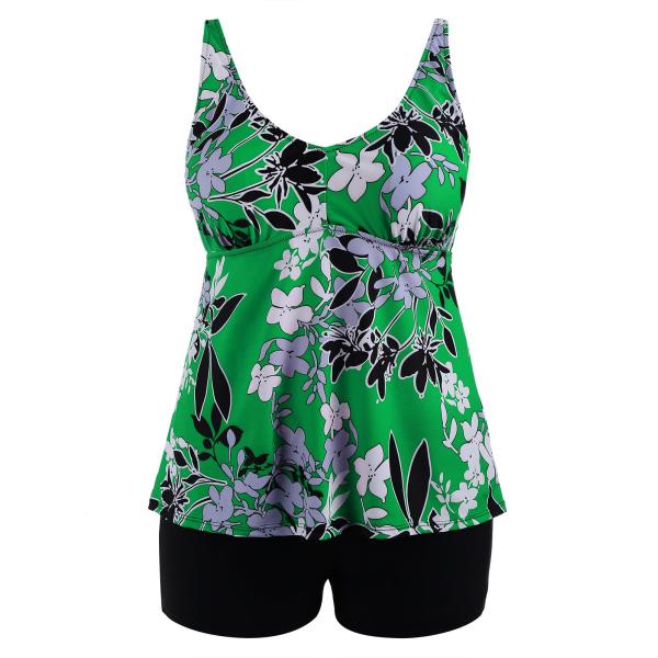 2018 New Plus Size One piece Swimsuit Floral Print Swimsuit Women Push up with