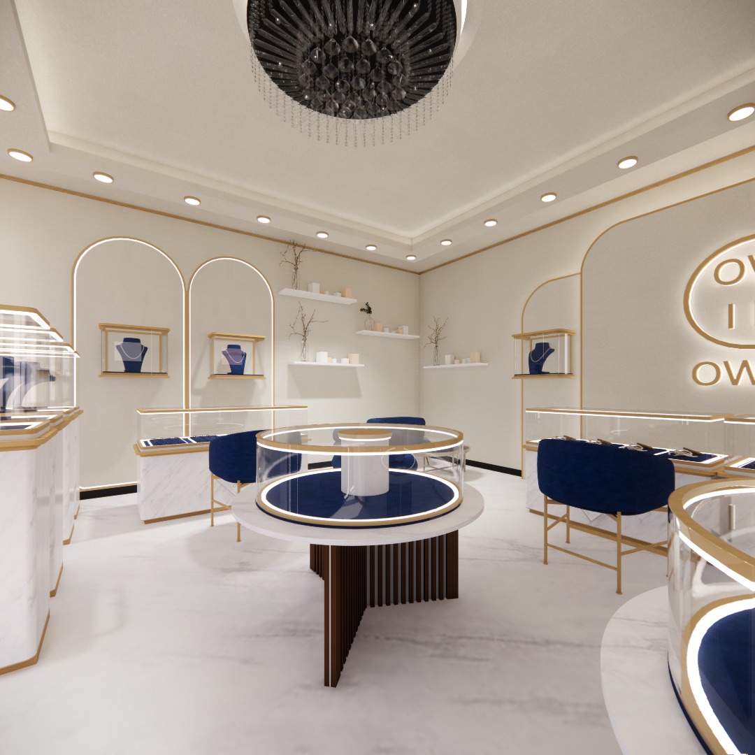 Premium Stainless Steel and Tempered Glass Jewelry Showcase with Sleek Design for Luxury Front Display