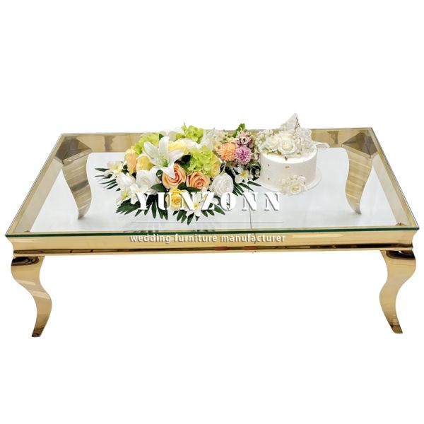Modern Stainless Steel Tempered Glass Durable Coffee Table Simple Design Center Piece Living Room Wedding Home Furniture