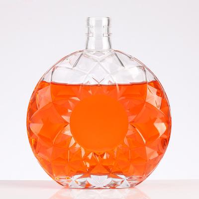Garrafas de vidro personalizadas de 500 ml, 700 ml e 750 ml para bebidas alcoólicas de garrafas vazias de uísque e vinho