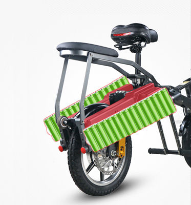 3 Wheel Foldable Electric Tricycle Bike High Speed Powerful 2 Pcs Battery 350W