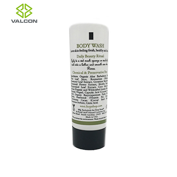 1 Oz Shampoo Plastic Lotion Tubes Black Cap Bottom Sealed Offset Printing Logo