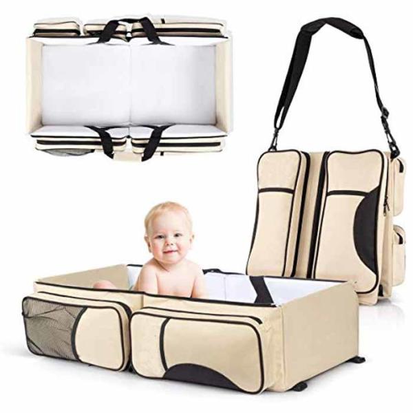Newborns Diaper Bags Travel Bassinet , Messenger Changing Bag 3 In 1 Safe Buckles