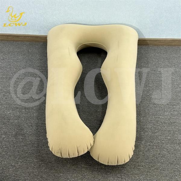 LC Flocked PVC Soft Inflatable Pregnancy Pillows U Shaped Full Body Maternity Pillow Inflatable Pregnancy Pillows for Sleeping