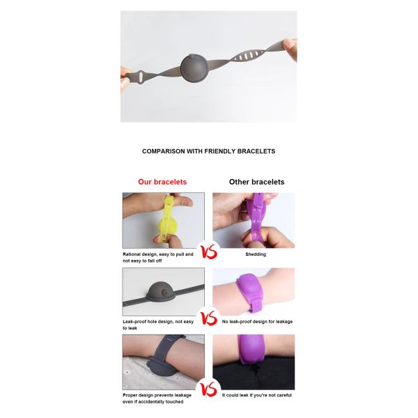 Многоразовый браслет дезинфицирующего средства руки силикона 10ml