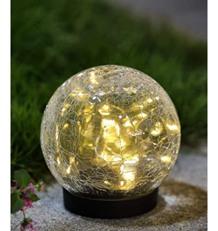 Patio Decor 20PCS 0.5W Solar Powered Crackle Glass Globe Lights