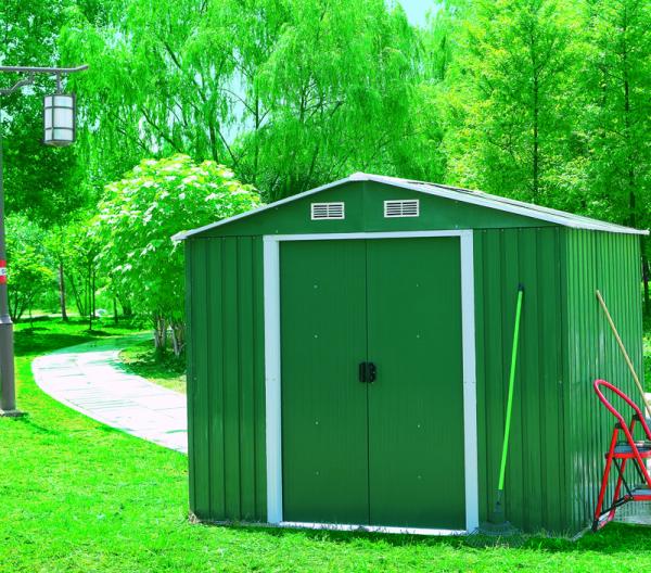 Outdoor Steel Garden Sheds , Metal Outdoor Storage Sheds Resisting Fading