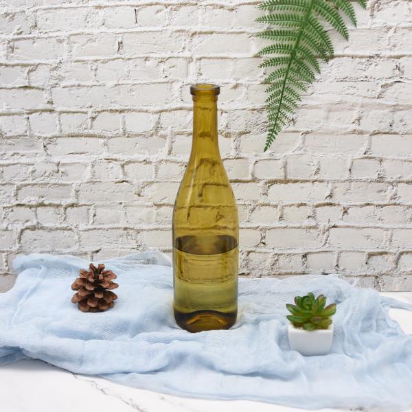 Dark Yellow Lead Free Glass Empty Glass Wine Bottles 750ml Custom Wine Bottle