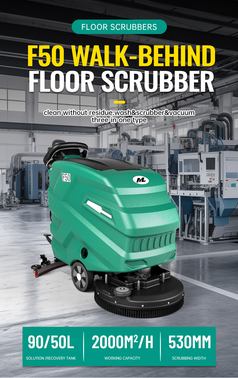 860 Power Floor Cleaning Machine Motor Floor Scrubber Machine 1280 800 1000 MM Marble Surface Specifications F50