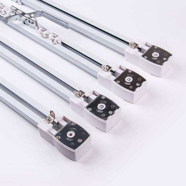 Wholesale Manufacturer Silent Design Ripple Fold Wifi Tuya Motor Smart Home  Aluminium Electric Curtain Rail Track