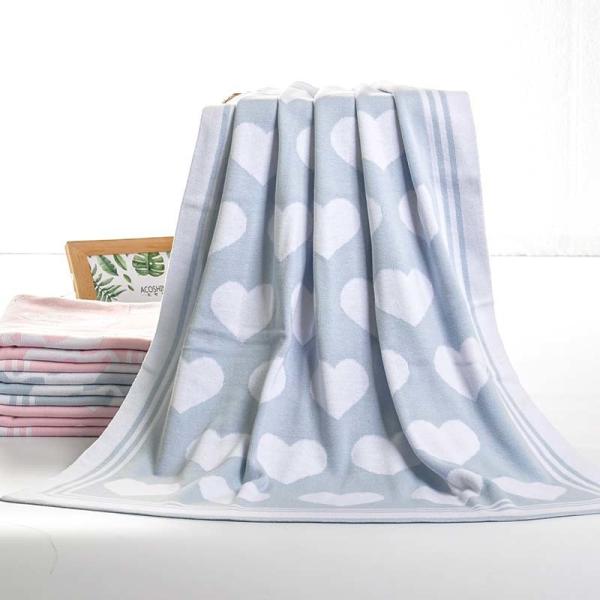 Fade Resistant Cozy Knitting Blanket Cotton Breathable Soft Warm Blanket