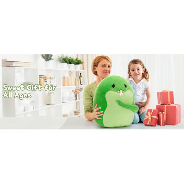 Snake Plush Toy Pillow 17.7 Soft Snake Stuffed Animal Green Snake Throw Pillow Plushie Doll Birthday Decor Kids Boys Girls
