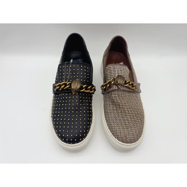 Casual Durable Womens Flat Leather Shoes Black Custom With Metal D Ring