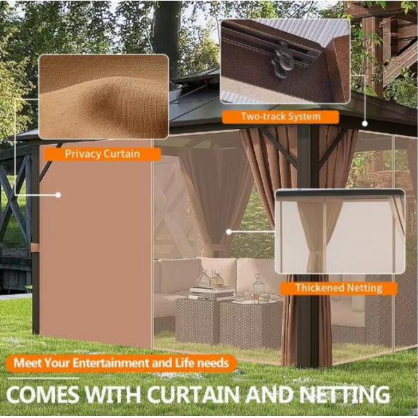 Roof Pavilion Aluminum hardtop galvanized metal High quality garden Modern luxury