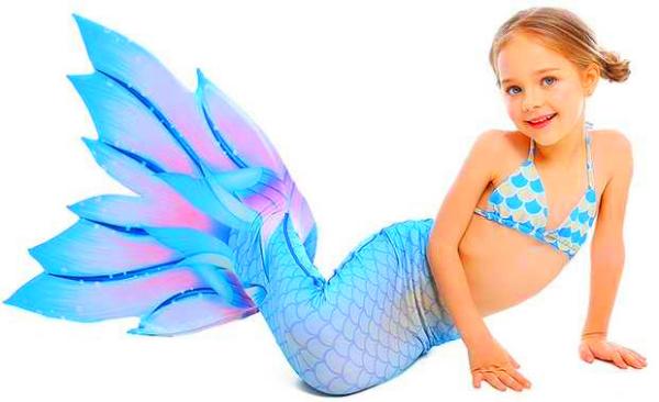Beauty Flower Fin Swimmable Mermaid Tails For Girls , High Elasticity Fabric Mermaid Tail