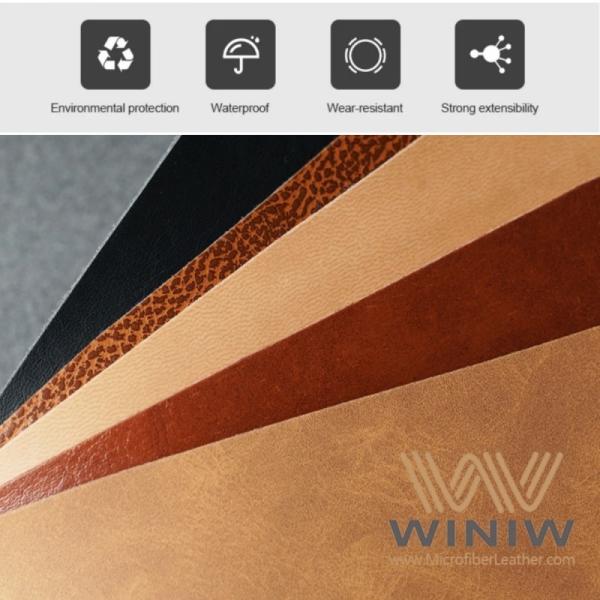 Textured microfiber Artificial PU Leather Material For Labels
