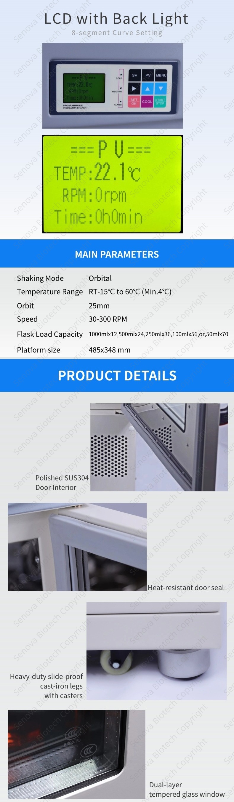 Refrigerated Shaking Incubator Orbital Floor Incubator Shaker 1000mlx4 500mlx24 / Model DS-5033
