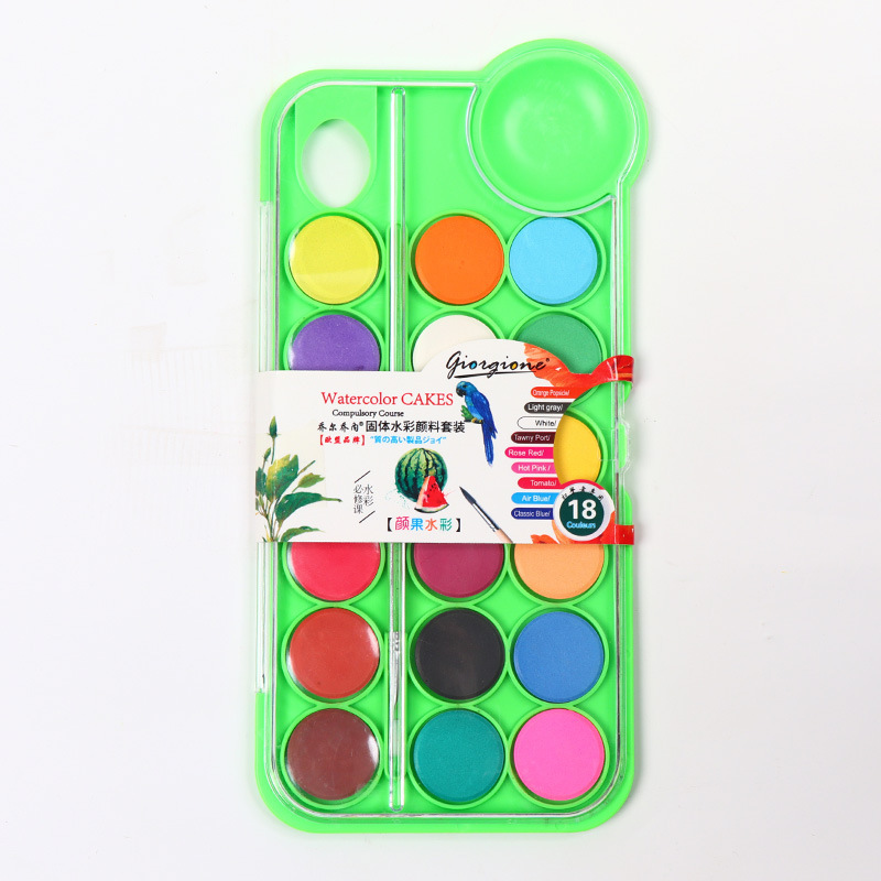 18 Colours Color Pigment Paint Travel Watercolor Set Suitable For Painting Creation And Design