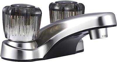 Lightweight Acrylic RV Bathroom Faucet Brushed Nickel Bathroom Taps
