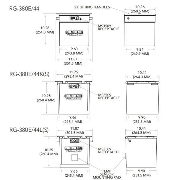 RG-380E 44 FAA Aircraft Spare Parts Premium Concorde Lead Acid Aircraft Battery