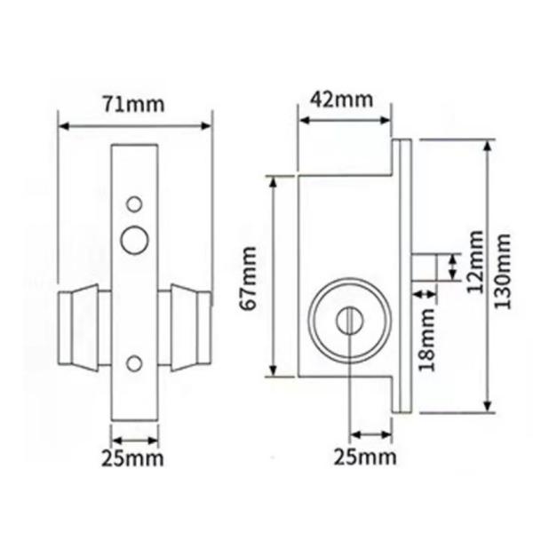 Single Cylinder SUS201 Face Plate Glass Door Lock Aluminum Frame