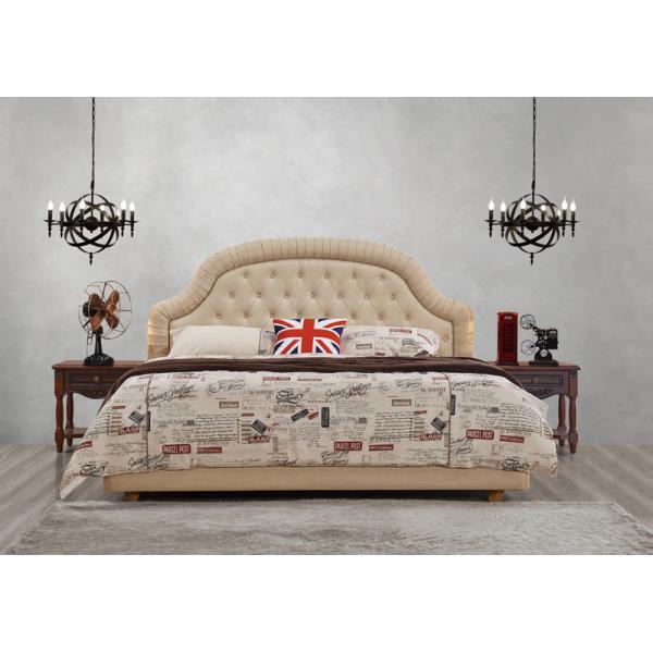 Good quality Gery Fabric Upholstered Headboard Queen Bed Leisure Furniture for American design Apartment Bedroom set