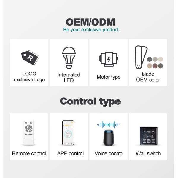 ceiling fan 2700K 3000K 5000K Ventilador de teto de plástico acrílico moderno fácil limpeza