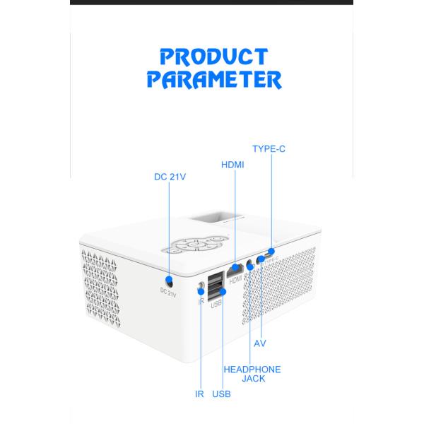 Android full hd Smart Mini Projector Portable Light Multiple Colors
