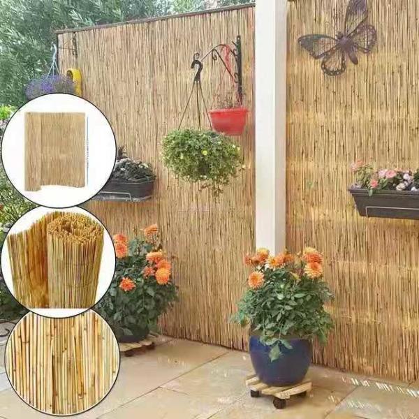 ECO Friendly Decoration Panels Privacy Carbonized Natural Reed wicker Fence Outdoor Garden Fencing