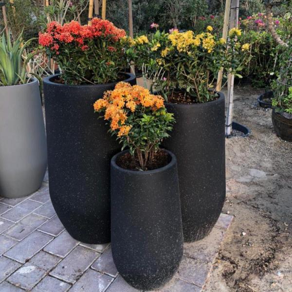 Powder Coated Fiber Clay Planters For Patio Garden Cottage