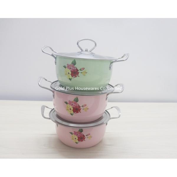 Pink Green 0.5mm Stainless Steel Cooking Pot For Vegetable Meat