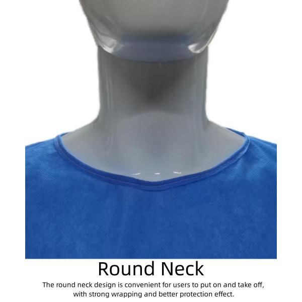 Protective Surgical Gown with Knitted Cuffs Soft Anti Static Fabric VPT-501 Neck/Back Closure Blue PP Nonwoven