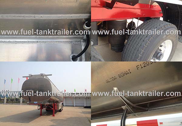 42000l Fuel Tank Trailer Easy To Clean , Fuel Storage Trailer With 24v Lighting System
