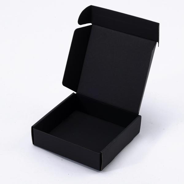 Corrugated Board Matte Black Shipping Boxes for Underwear Shoes Gift Folding Mailer Box