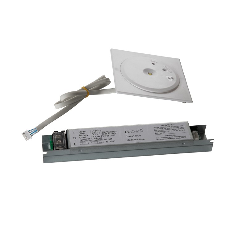 Non Maintained IP20 LED Recessed Emergency Light Fire Exit Sign 220V L104N-3