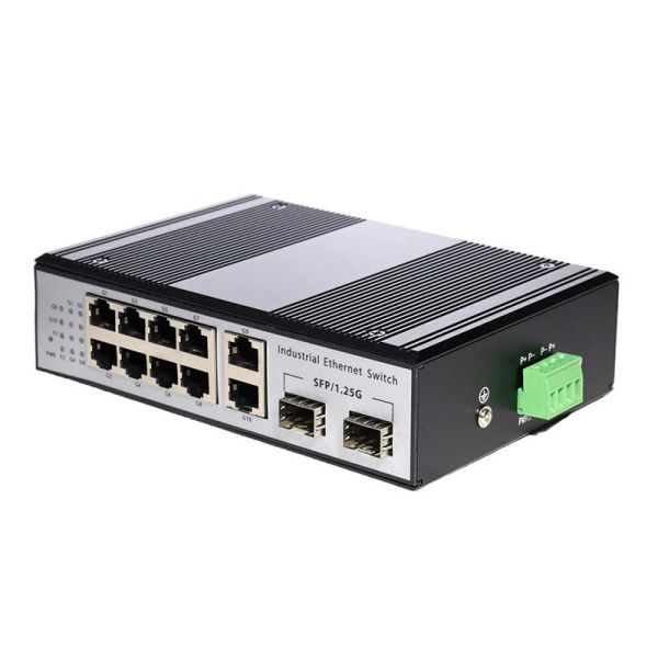 IP40 Gigabit Ethernet Poe Switch Industrial 8 Port Poe Switch With Fiber Uplink