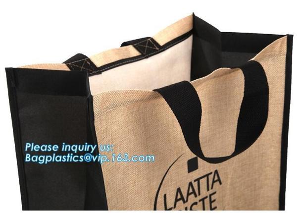 eco friendly small standard size foldable natural jute shopping bag handle hessian tote bag,printed natural jute shoppin