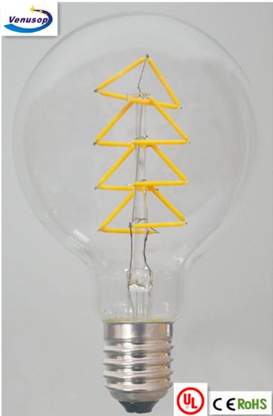 vintage G95 led big golf light with E27 4W 6W 8W 10W 230v 2200K 2700k CE CLEAR AMBER GLASS
