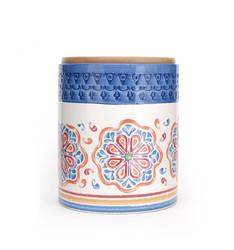 Middle Eastern Flower Decal Storage Jars Food Ceramic Canister Set With Bamboo Lid And Silicone Ring