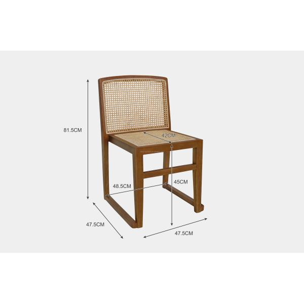 Stackable Wicker Chair with Rattan Back and Solid Wood Seat for Wedding Outdoor Cafe Dining Room Furniture