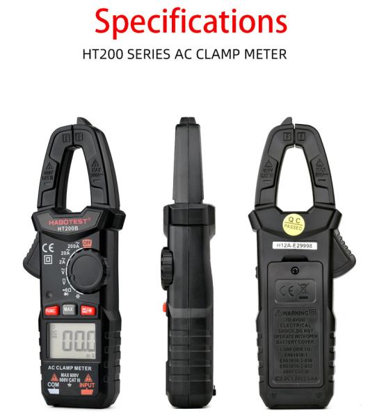 2A 2000uF Digital Clamp Meters , Auto Range Mini Digital Clamp Meter