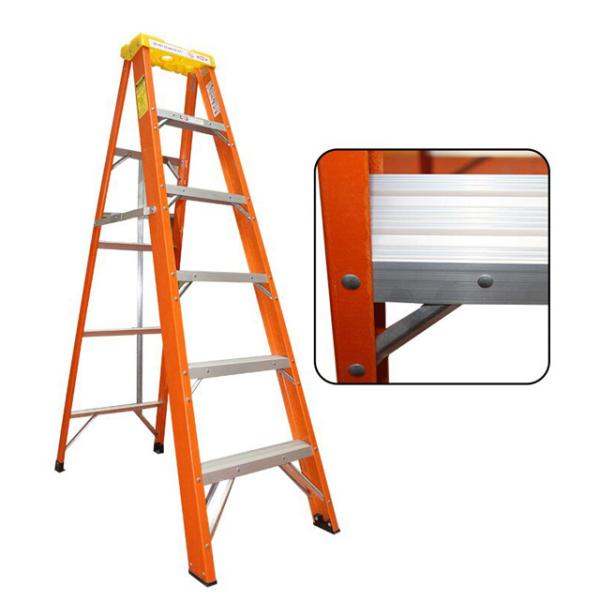 En131 Fiberglass A Frame Ladder , Aluminium Fiberglass Folding Ladder