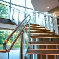 Corrosion-Resistant Stainless Steel Handrails with 304 Steel for Glass Staircases