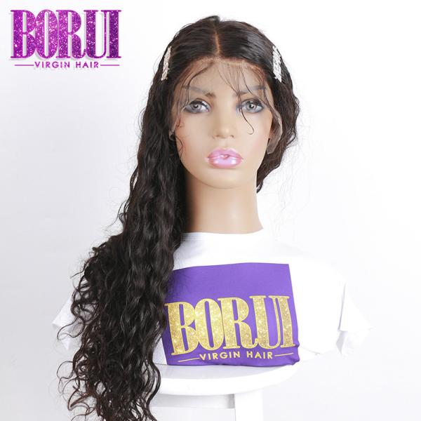 A peruca frontal do laço brasileiro da onda de água 360 arrancou pre com cabelo do bebê todas as cores